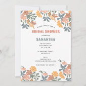 Abstracte Bloemen & Vogels Mid Century Vrijgezelle Kaart (Voorkant)