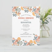 Abstracte Bloemen & Vogels Mid Century Vrijgezelle Kaart (Staand voorkant)