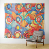 Abstracte bloemen wandkleed (In Situ (horizontaal))