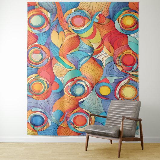 Abstracte bloemen wandkleed (In situ)