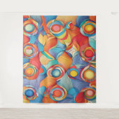 Abstracte bloemen wandkleed (Voorkant)