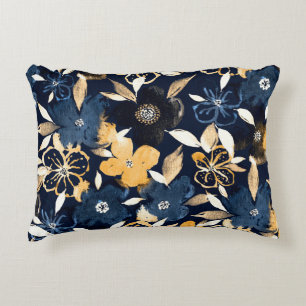 Abstracte bloemen: Waterverf Herhalingspatroon Accent Kussen