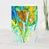 Abstracte bloemen waterverf kaart (Voorkant)