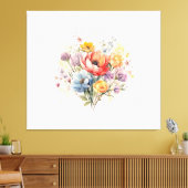 Abstracte Bloemen Waterverf Kleurrijk Boeket Canvas Afdruk (Insitu (Woonkamer))