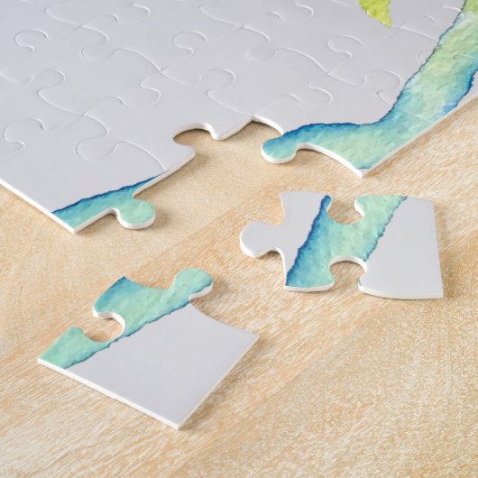 Abstracte bloemen waterverf legpuzzel (Zijkant)