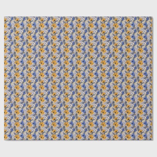 Abstracte Bloemen: Waterverf Modern Pattern Cadeaupapier (Vlak)