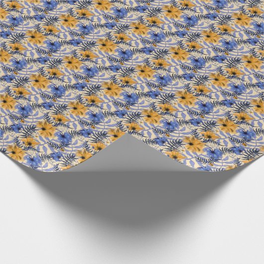 Abstracte Bloemen: Waterverf Modern Pattern Cadeaupapier (Hoek)