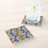 Abstracte Bloemen: Waterverf Modern Pattern Glazen Onderzetter (Schuin)