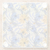 Abstracte Bloemen: Waterverf Modern Pattern Glazen Onderzetter (Achterkant)