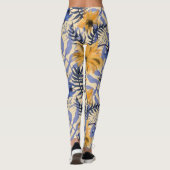 Abstracte Bloemen: Waterverf Modern Pattern Leggings (Achterkant)