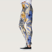 Abstracte Bloemen: Waterverf Modern Pattern Leggings (Links)