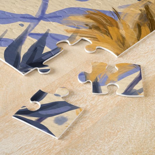 Abstracte Bloemen: Waterverf Modern Pattern Legpuzzel (Zijkant)