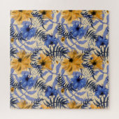 Abstracte Bloemen: Waterverf Modern Pattern Legpuzzel (Horizontaal)