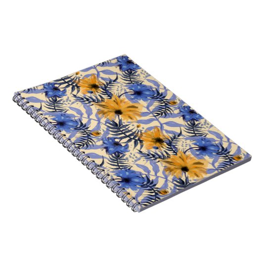 Abstracte Bloemen: Waterverf Modern Pattern Notitieboek (Rechterzijde)