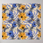 Abstracte Bloemen: Waterverf Modern Pattern Poster (Voorkant)