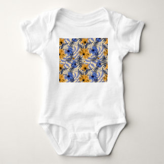 Abstracte Bloemen: Waterverf Modern Pattern Romper