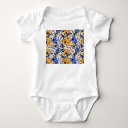 Abstracte Bloemen: Waterverf Modern Pattern Romper (Voorkant)