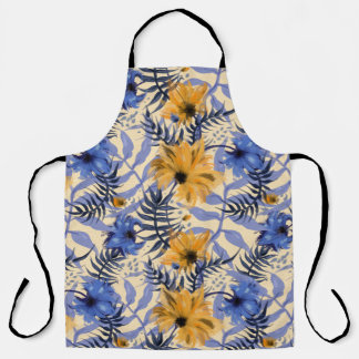 Abstracte Bloemen: Waterverf Modern Pattern Schort