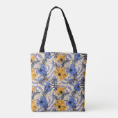 Abstracte Bloemen: Waterverf Modern Pattern Tote Bag (Achterkant)