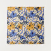 Abstracte Bloemen: Waterverf Modern Pattern Wandkleed (Voorkant (horizontaal))