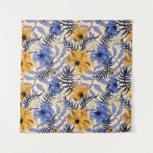 Abstracte Bloemen: Waterverf Modern Pattern Wandkleed (Voorkant)