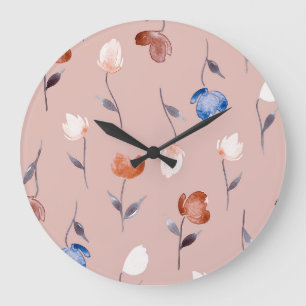 Abstracte Bloemen Waterverf: Pastel naadloos. Grote Klok