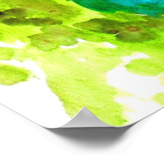 Abstracte bloemen waterverf poster (Hoek)