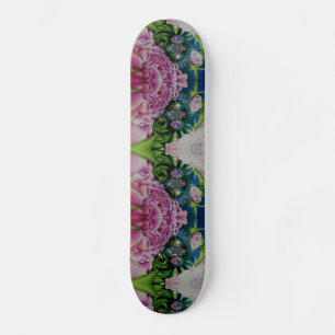 Abstracte Bloemen waterverf Schilderij Retro Boho Persoonlijk Skateboard
