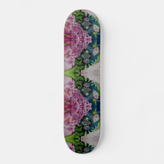Abstracte Bloemen waterverf Schilderij Retro Boho Persoonlijk Skateboard (Voorkant)