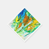 Abstracte bloemen waterverf servet (Hoek)