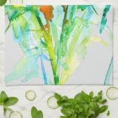 Abstracte bloemen waterverf theedoek (Gevouwen)