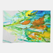 Abstracte bloemen waterverf theedoek (Horizontaal)