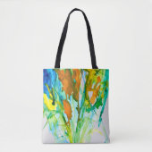 Abstracte bloemen waterverf tote bag (Voorkant)