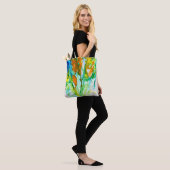Abstracte bloemen waterverf tote bag (Op model)