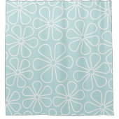 Abstracte bloemen wit op Euck Blue Douchegordijn (Voorkant)