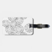 Abstracte bloemen, zwart en wit bagagelabel (Achterkant horizontaal)