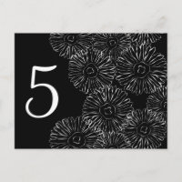 Abstracte bloemen, zwart en wit