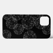 Abstracte bloemen, zwart en wit Case-Mate iPhone case (Achterkant (horizontaal))