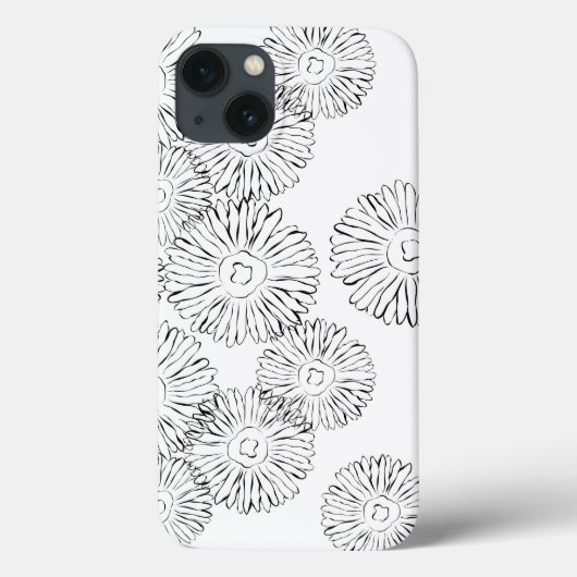 Abstracte bloemen, zwart en wit Case-Mate iPhone case (Achterkant)