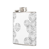 Abstracte bloemen, zwart en wit heupfles (Links)