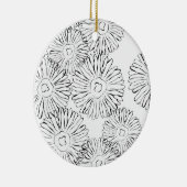 Abstracte bloemen, zwart en wit keramisch ornament (Rechts)