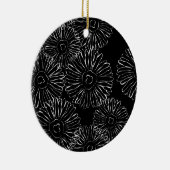 Abstracte bloemen, zwart en wit keramisch ornament (Rechts)