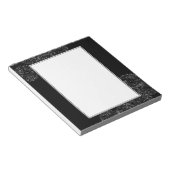 Abstracte bloemen, zwart en wit notitieblok (Schuin)