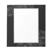 Abstracte bloemen, zwart en wit notitieblok (Voorkant)