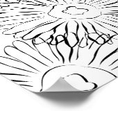 Abstracte bloemen, zwart en wit poster (Hoek)