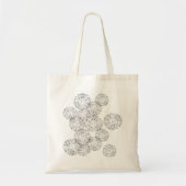 Abstracte bloemen, zwart en wit tote bag (Voorkant)