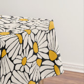 Abstracte Bloemen zwart geel blokdruk Tafelkleed (Voorbeeld)