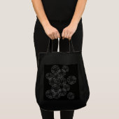 abstracte bloemen, zwart-wit tote bag (Voorkant (product))