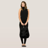 abstracte bloemen, zwart-wit tote bag (Voorkant (model))