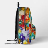 Abstracte bloemenalcoholinkt bedrukte rugzak (Links)